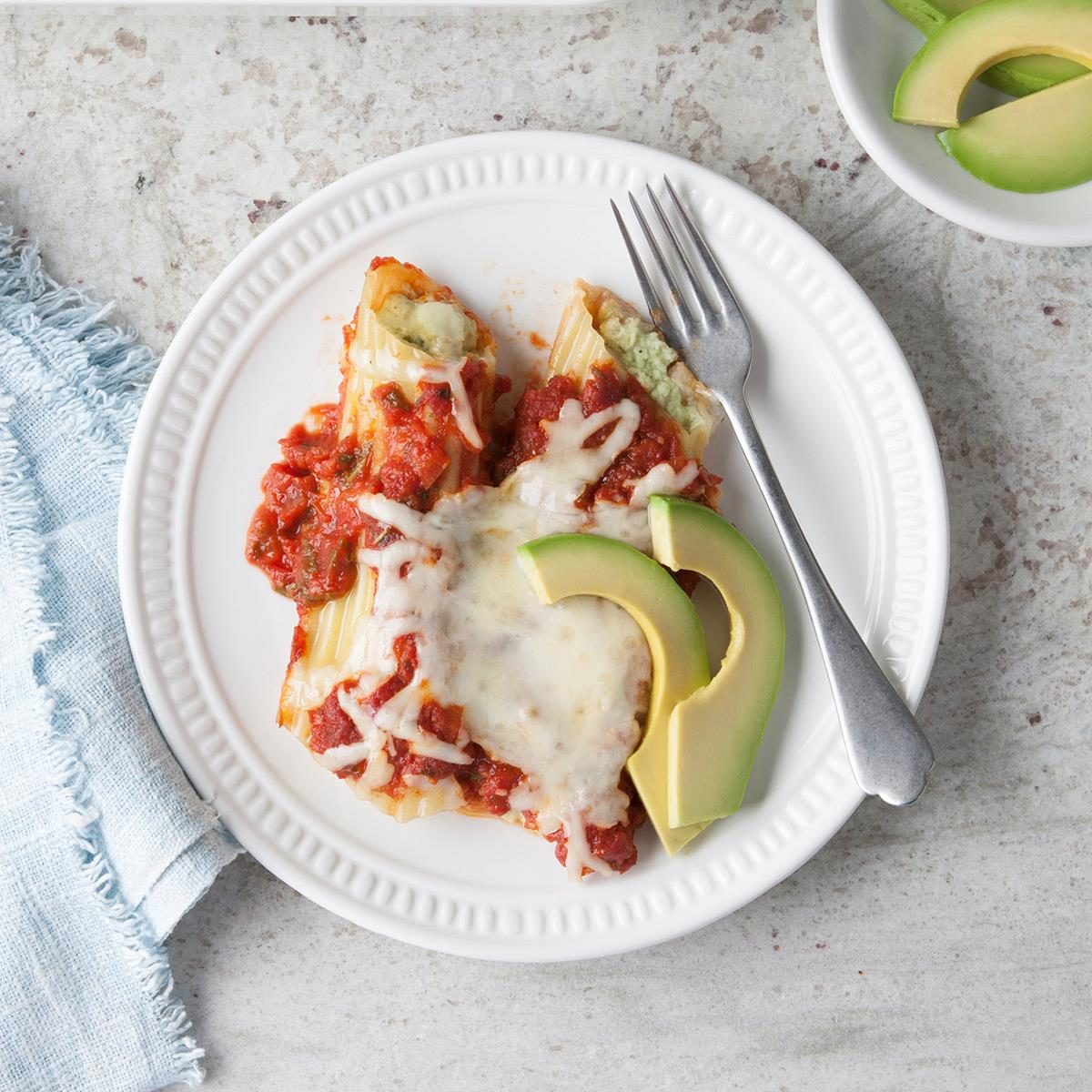 Saturday: Creamy Avocado Manicotti