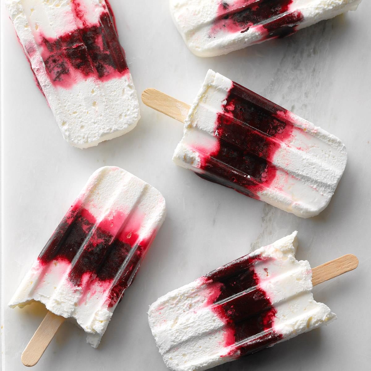 Day 15: Creamy Layered Blueberry Ice Pops