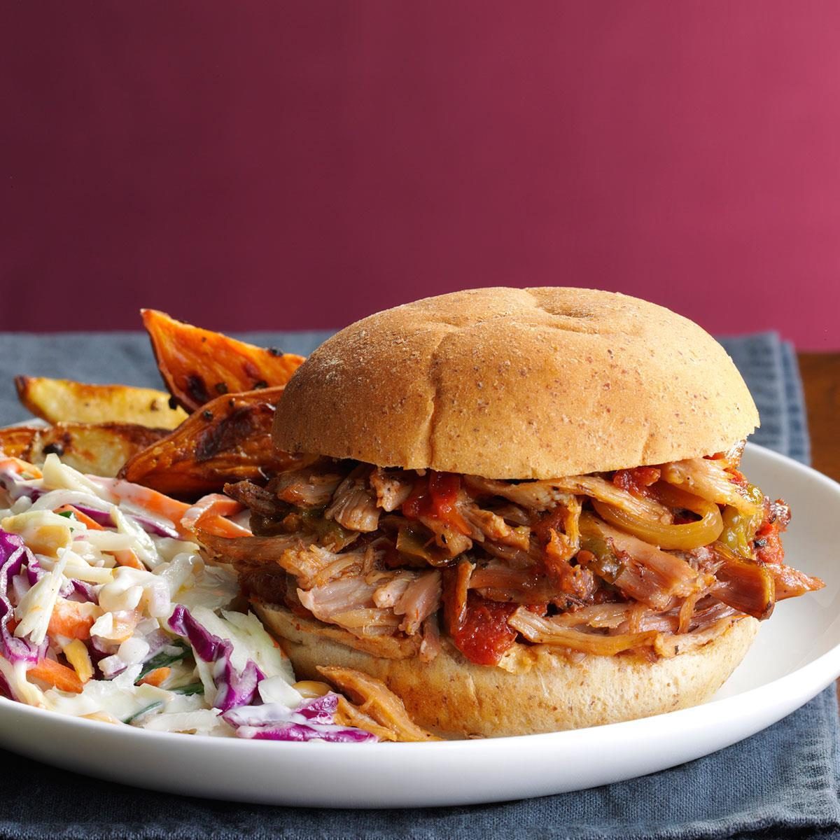 Pressure-Cooker Italian Pulled Pork Sandwiches