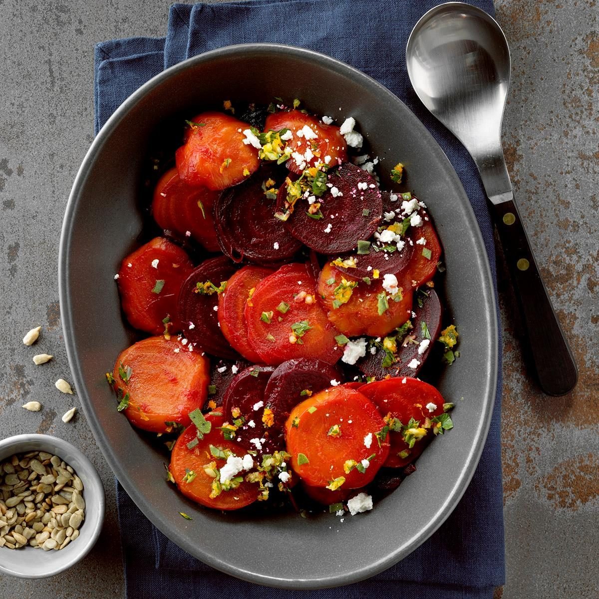 Roast Beets with Orange Gremolata and Goat Cheese