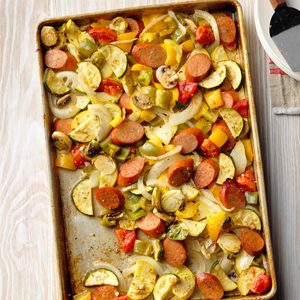 Smoked Sausage and Veggie Sheet-Pan Supper