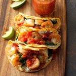 Spinach, Shrimp and Ricotta Tacos