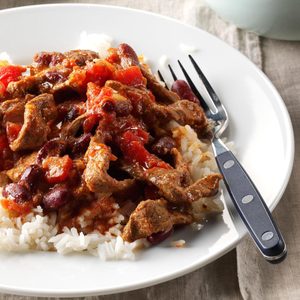 Pressure-Cooker Beef and Beans