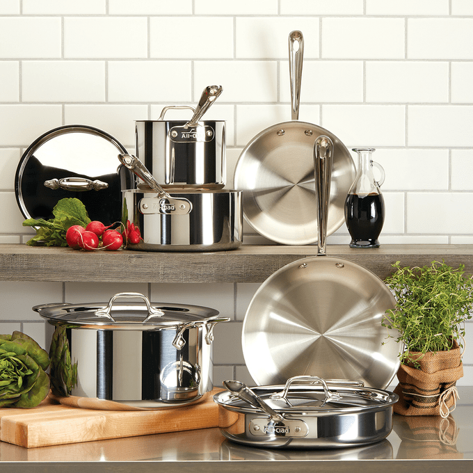 All Clad Stainless Steel 10 Piece Cookware Set