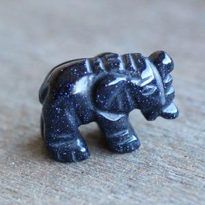 Blue Goldstone Elephant Figurine F54