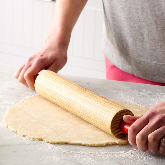 rolling out pie crust