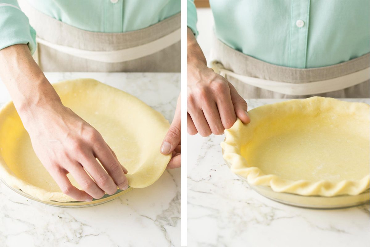 Method for how to decorate pie crust. Image of roped edge pie crust.