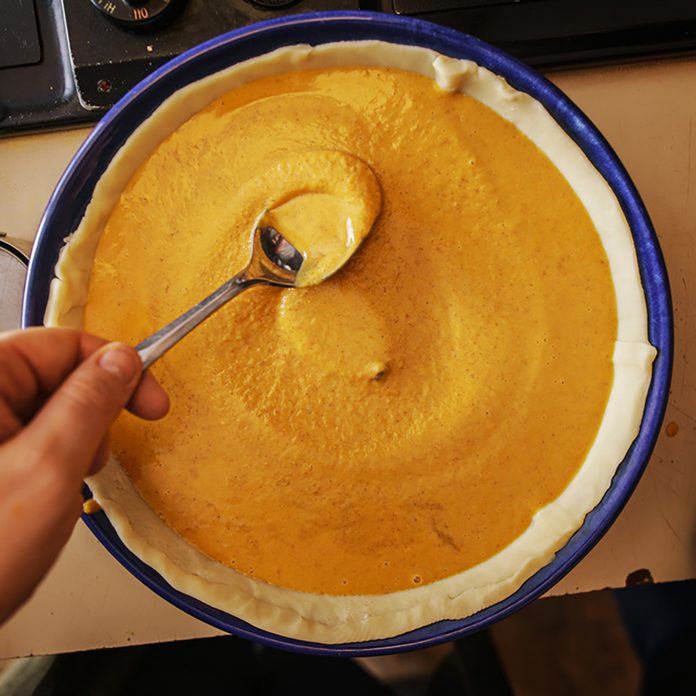 pumpkin pie recipe concept