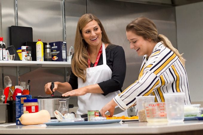 Alicia Rooker and Sarah Tramonte in the Taste of Home Test Kitchen
