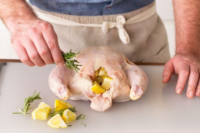 Prepping a chicken