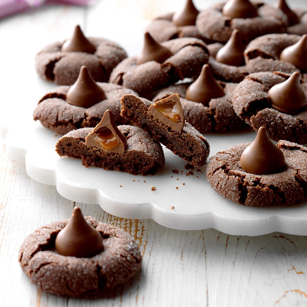 Chocolate Caramel Kiss Cookies Recipe