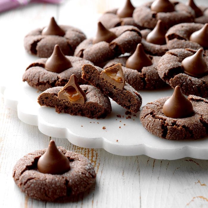 Chocolate Caramel Kiss Cookies