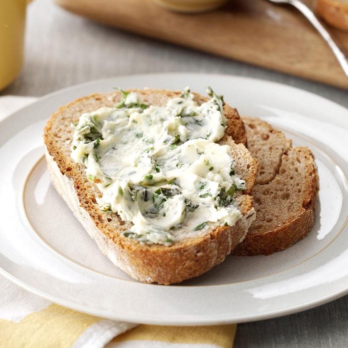 Garlic-Basil Butter on Bread