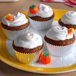 Pumpkin Cupcakes with Spiced Frosting