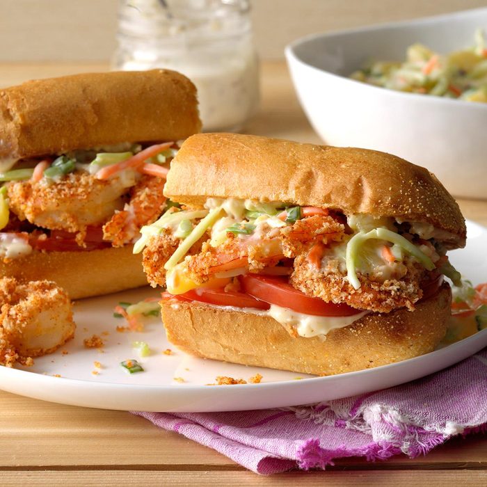 Shrimp Po’Boys with Pineapple Slaw