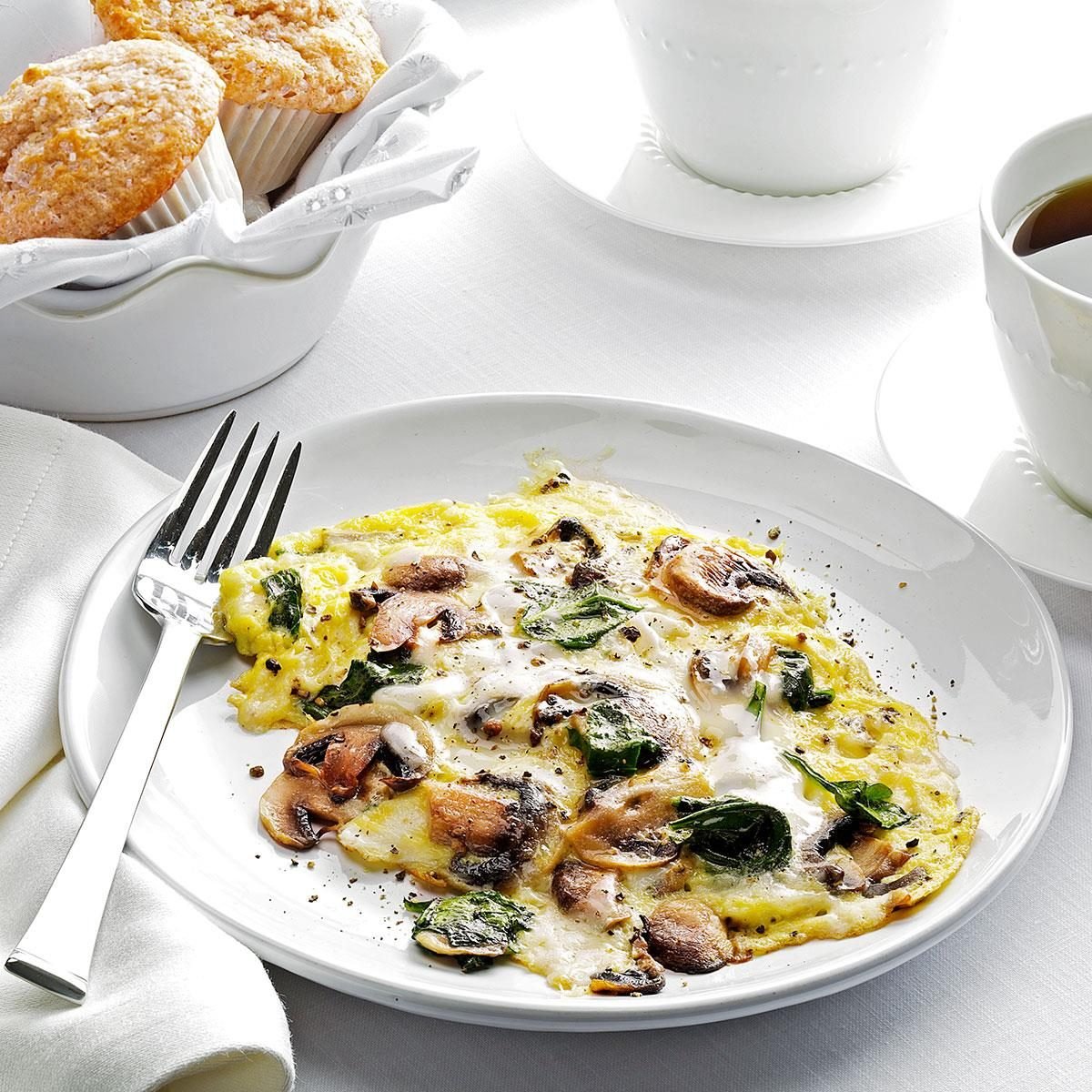 Spinach-mushroom scramble