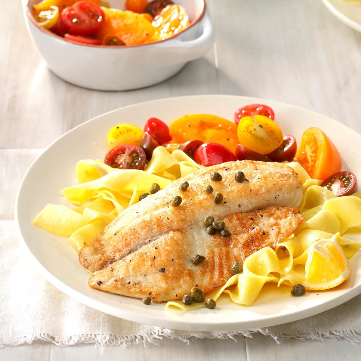 Tilapia with Lemon Caper Sauce