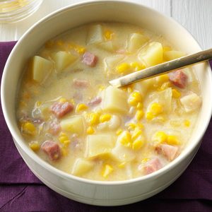 Smoky Cheddar, Ham and Corn Chowder