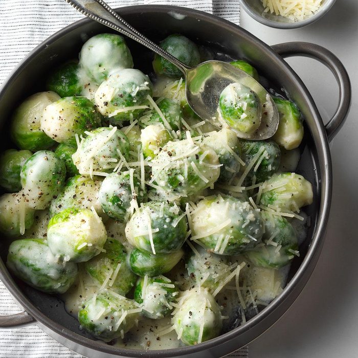 Brussels Sprouts in Rosemary Cream Sauce