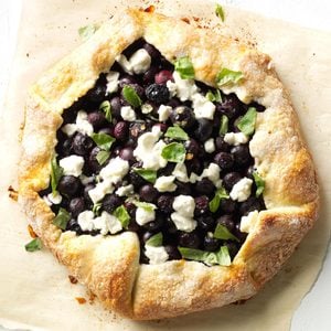 blueberry, basil and goat cheese pie