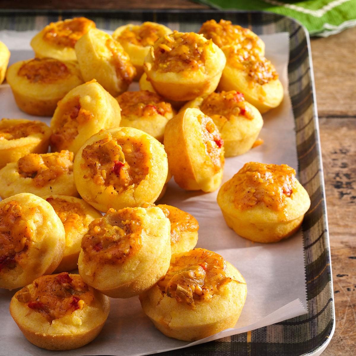 Mini Corn Muffins with Spicy Cheddar Filling