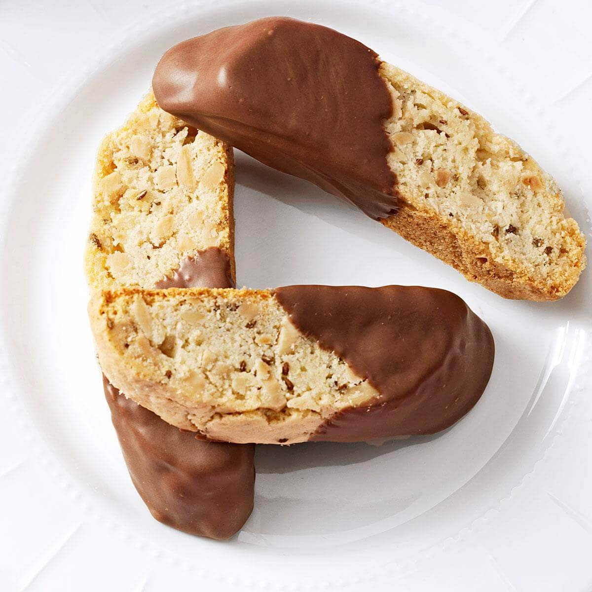 Chocolate-Dipped Anise Biscotti Recipe | Taste of Home