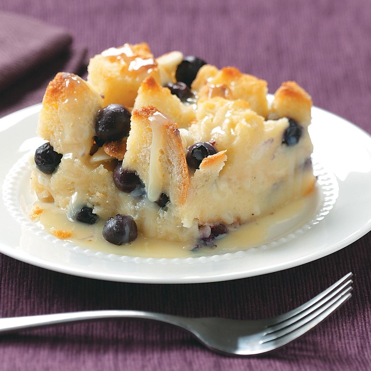 Over-the-Top Blueberry Bread Pudding Recipe | Taste of Home