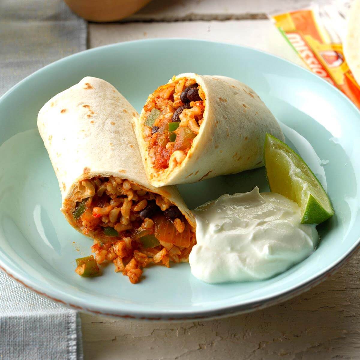 Quick Bean and Rice Burritos Recipe  Taste of Home