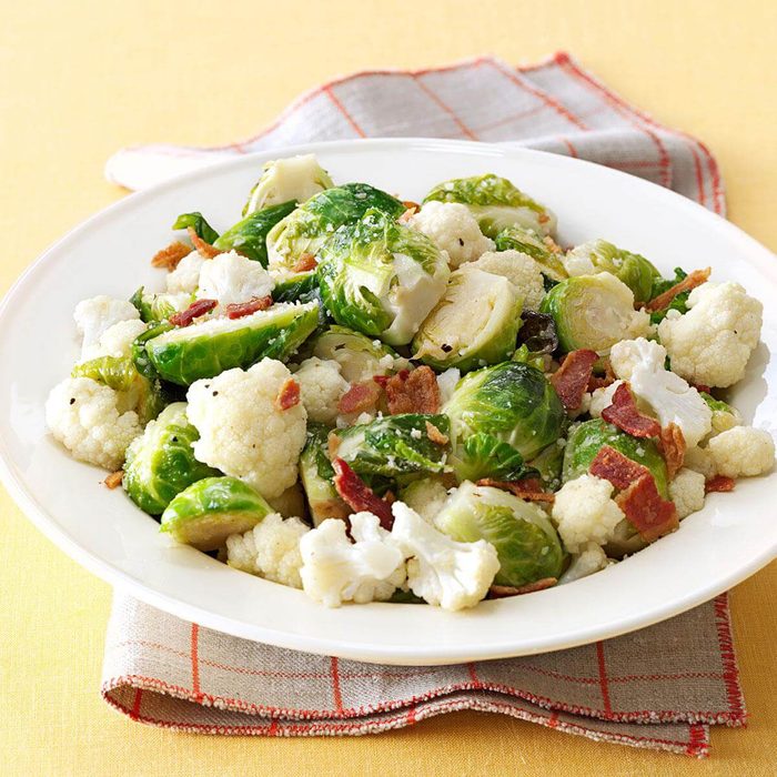 Roasted brussel sprouts and cauliflower