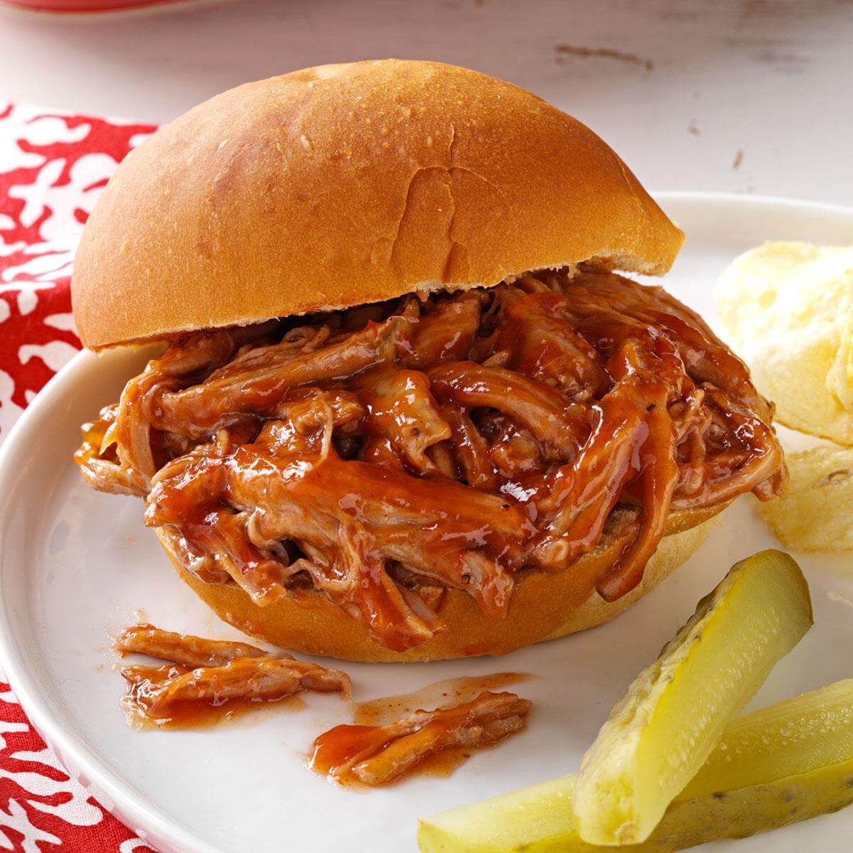 Slow Cooker Barbeque Pulled Pork Sandwiches Recipe | Taste of Home