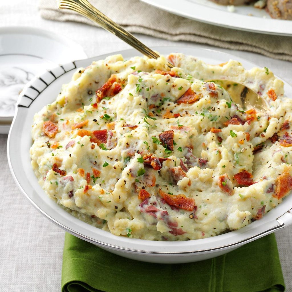 Stilton, Bacon & Garlic Smashed Potatoes