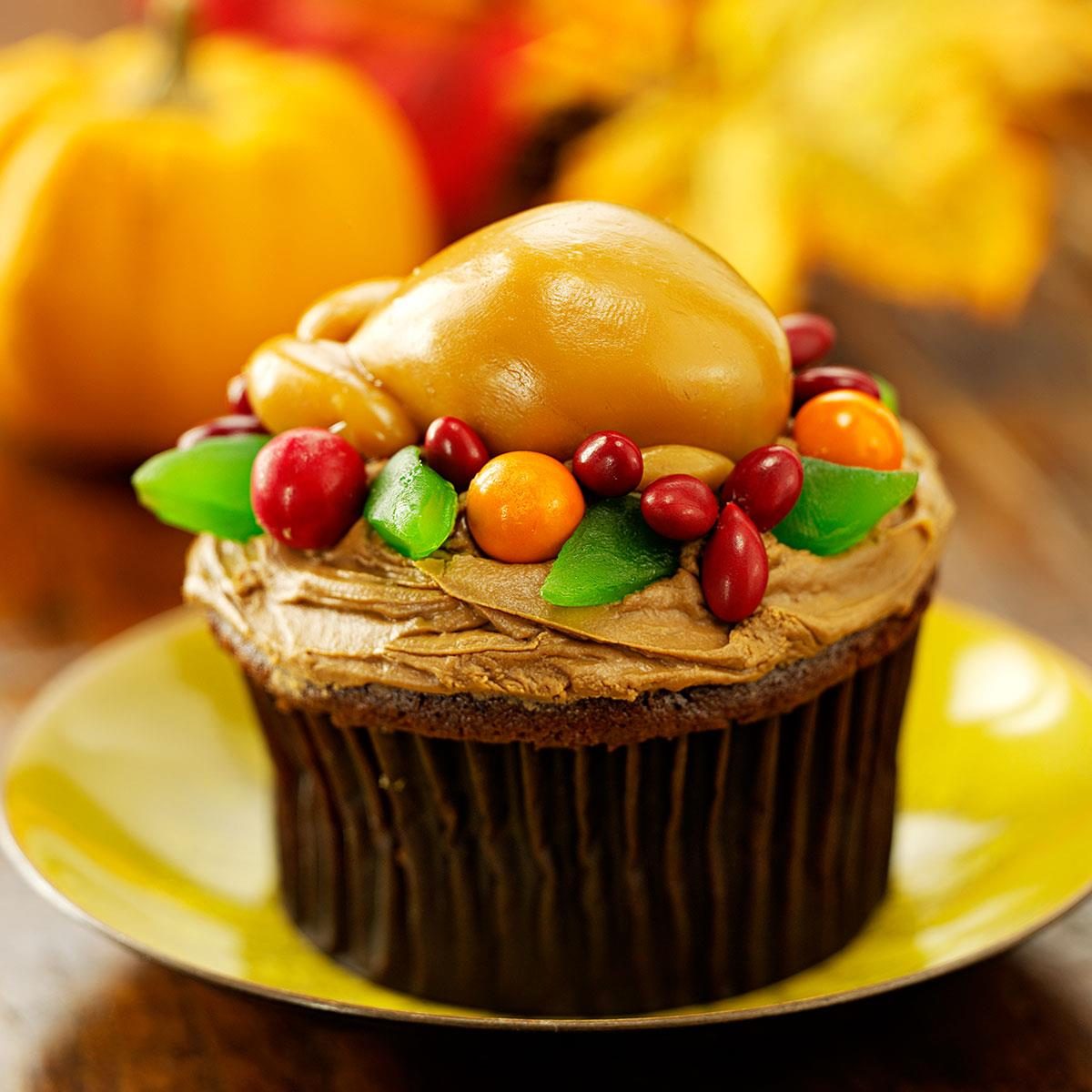 Thanksgiving Turkey Cupcakes Recipe | Taste of Home