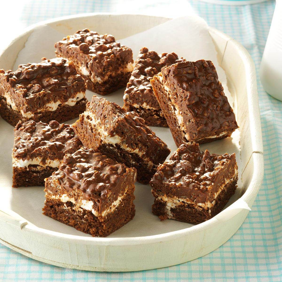 Cocoa rice crispie brownies