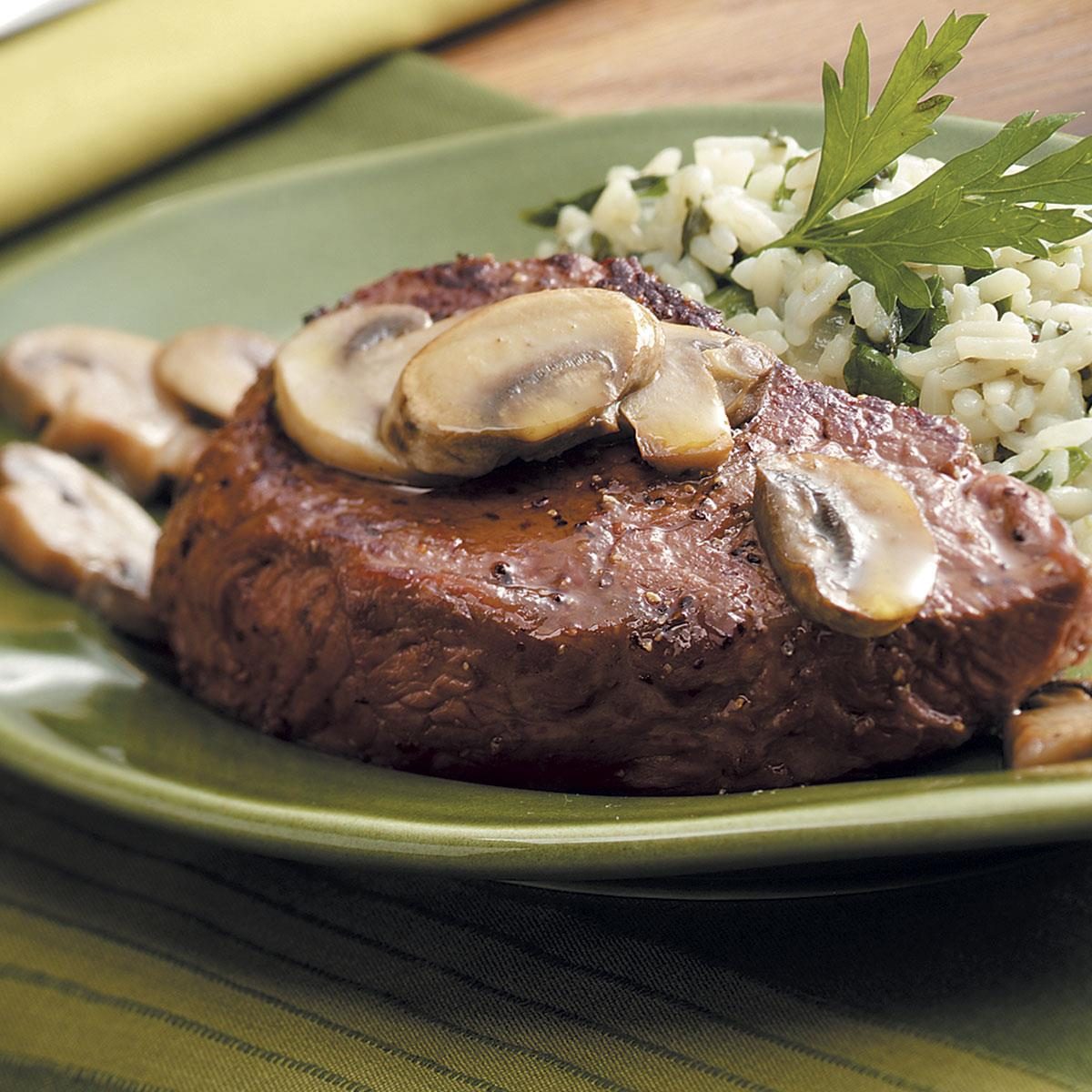 Steaks with Mushrooms Recipe  Taste of Home