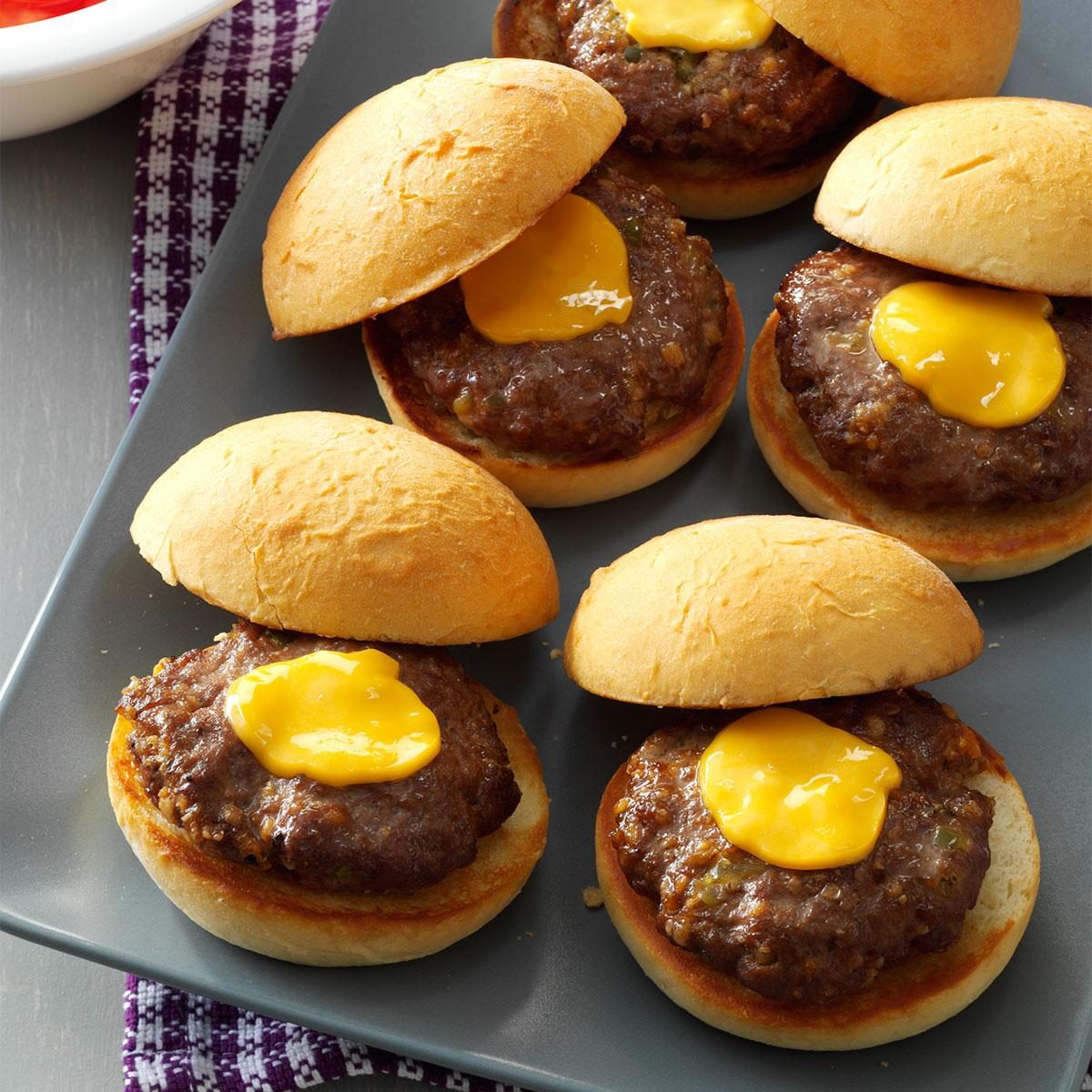 Party Time Mini Cheeseburgers Recipe | Taste of Home
