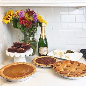 Friendsgiving dessert table.