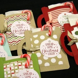 Cute holiday gift bags at the Twilight Christmas Market