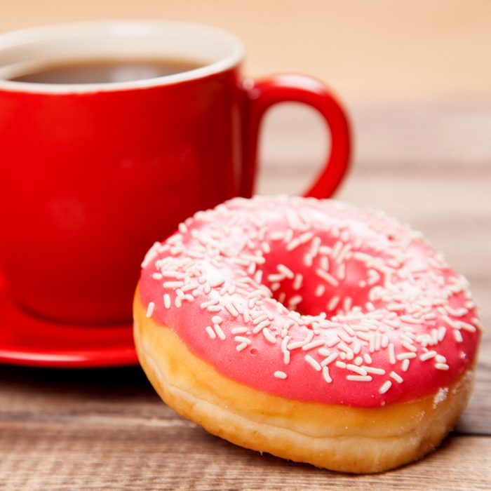 Tasty donut with a cup of coffee; Shutterstock ID 180050750; Job (TFH, TOH, RD, BNB, CWM, CM): TOH