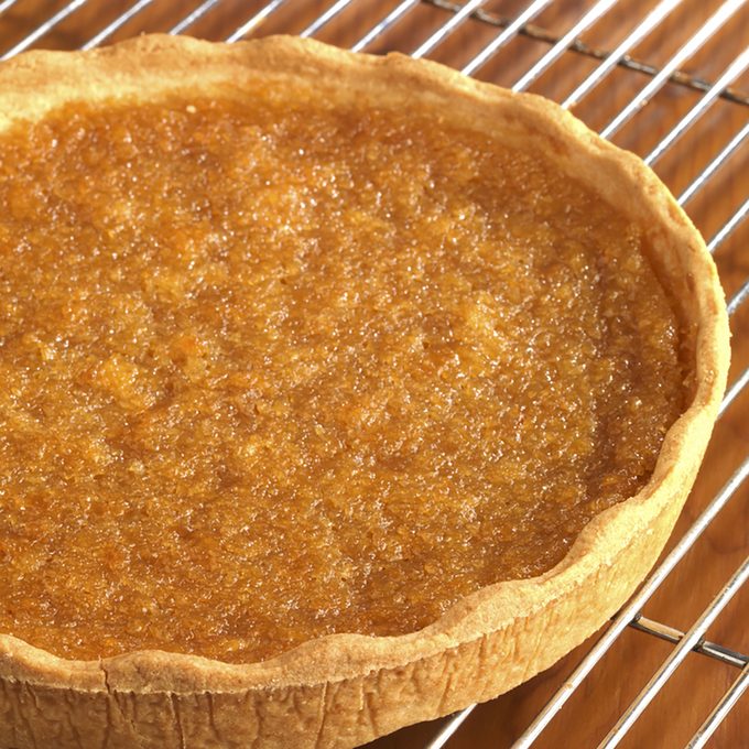 Treacle Tart on a cooling rack