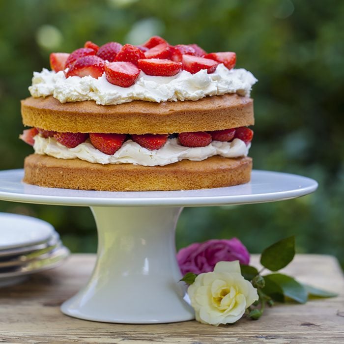 Strawberry and cream cake; Shutterstock ID 287478845