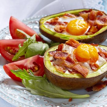 Avocado Egg Boats with bacon.