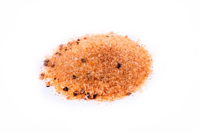 Seasoned salt isolated on white background