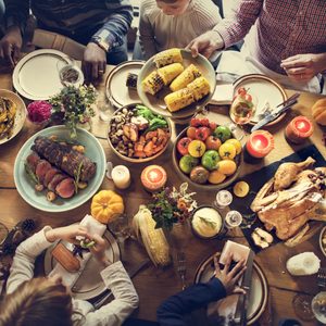 People Celebrating Thanksgiving Holiday