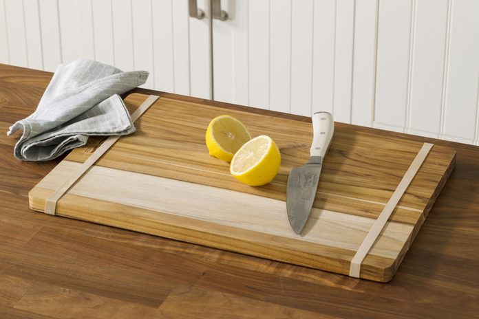 rubberband, cutting board, kitchen