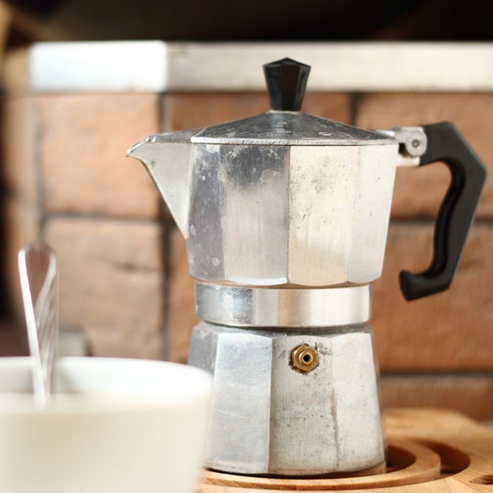 Moka pot and coffee cup; Shutterstock ID 344222915