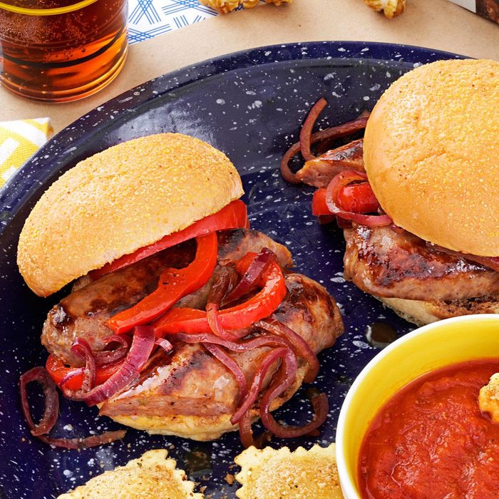 All-American Sausage and Pepper Sliders