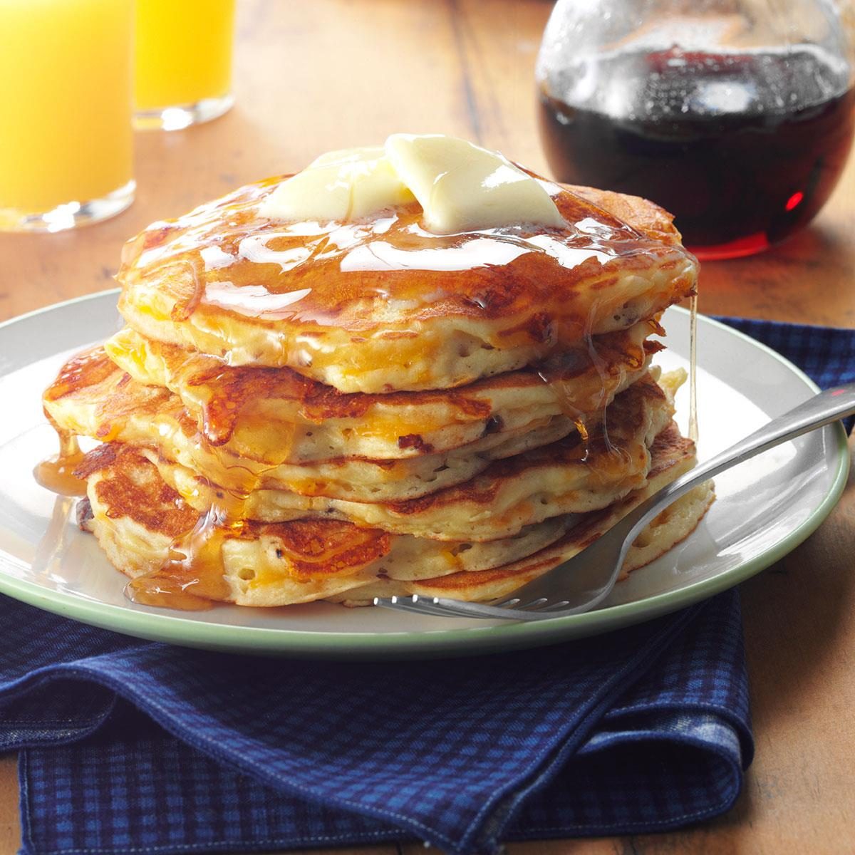 Apple-Cheddar Pancakes with Bacon Recipe: How to Make It