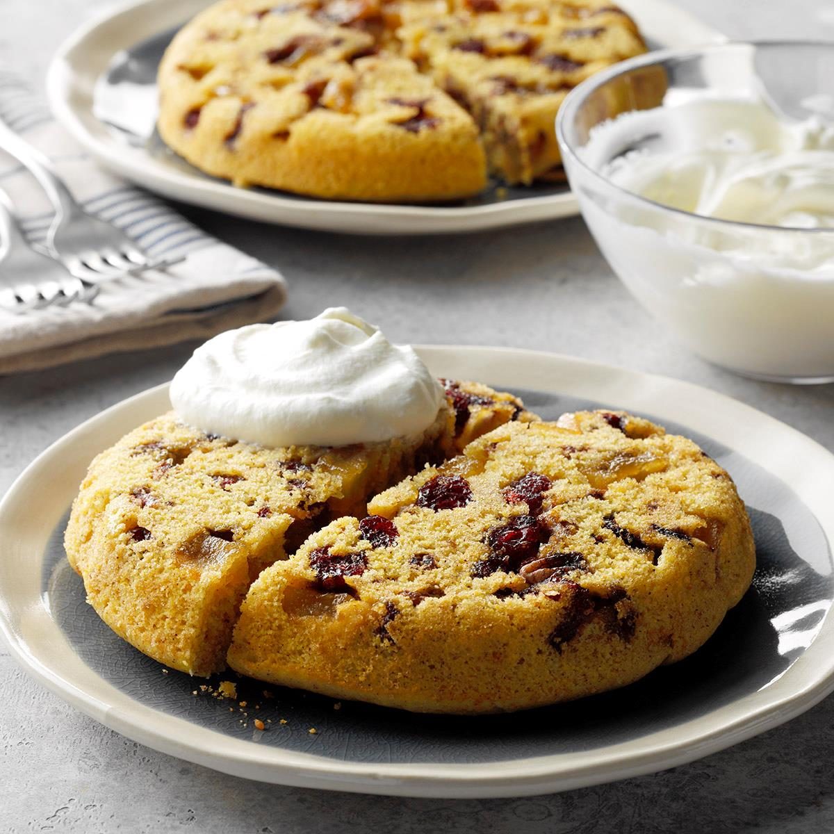 Apple Cranberry Upside-Down Cakes