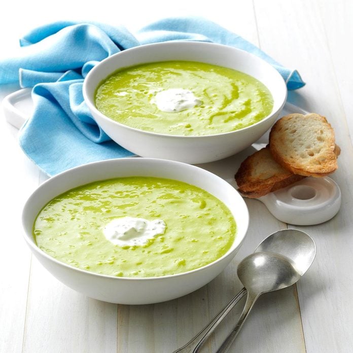 Asparagus Soup with Lemon Creme Fraiche