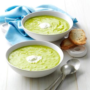 Asparagus Soup with Lemon Creme Fraiche